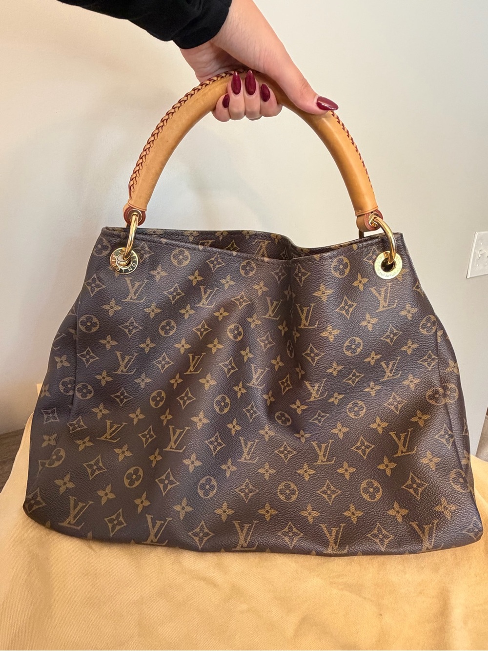 Louis Vuitton Artsy MM Monogram Canvas Hobo Bag + Dust Bag